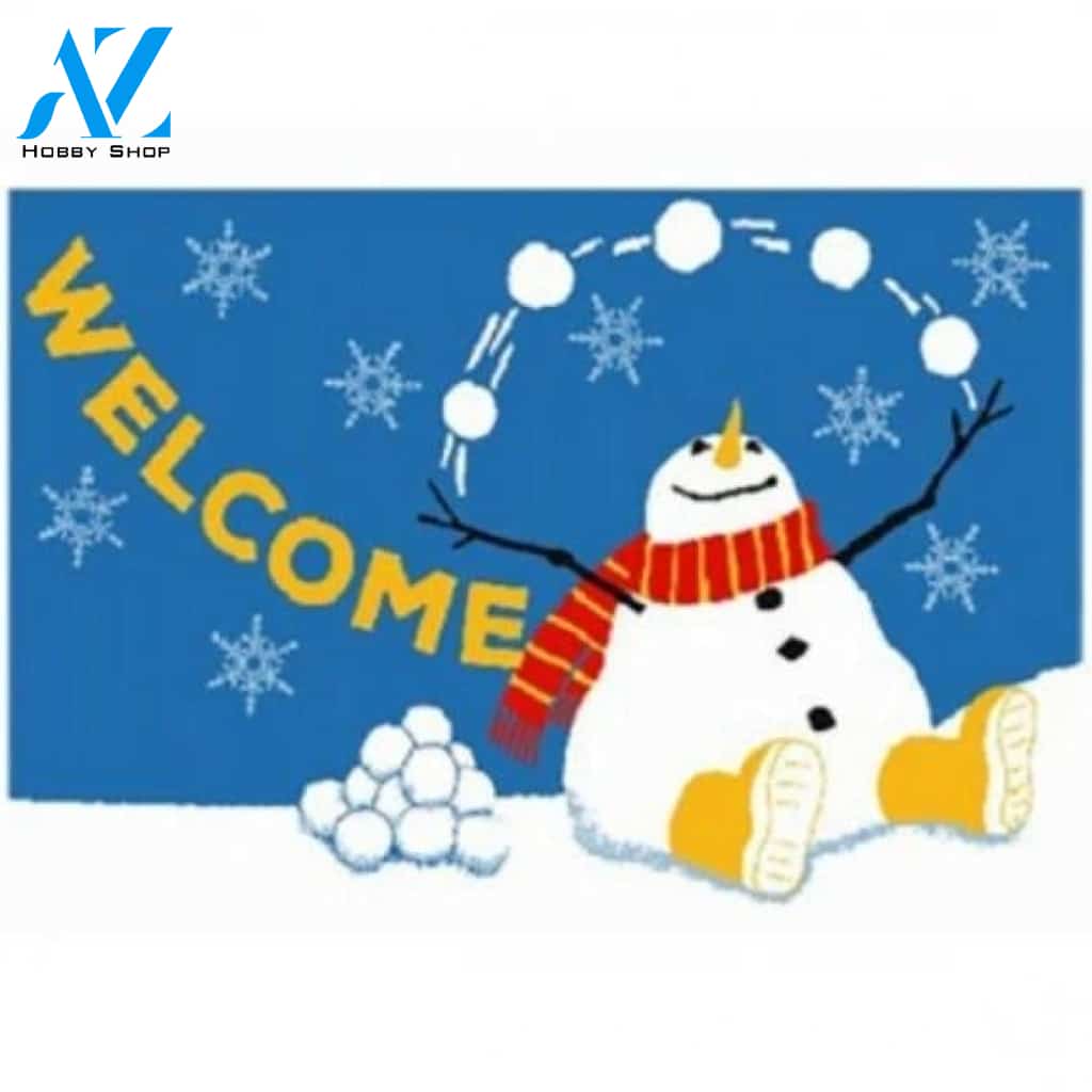 Welcome Winter Snowman Doormat Welcome Mat Housewarming Gift Home Decor Funny Doormat Gift For Winter Lovers Happy Winter Gift Idea