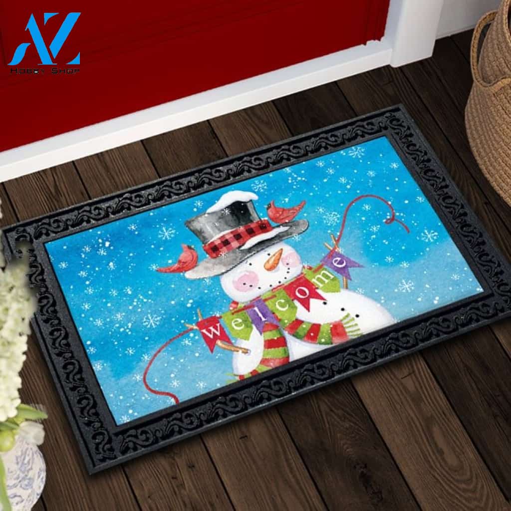 Welcome Winter Snowman Doormat - 18" x 30"