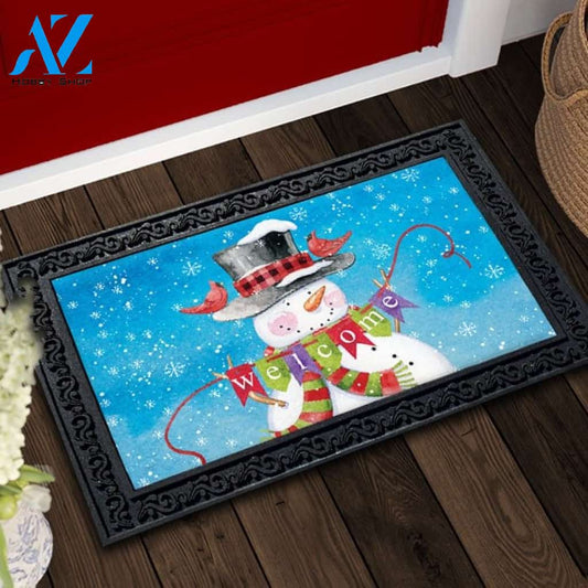 Welcome Winter Snowman Doormat - 18" x 30"