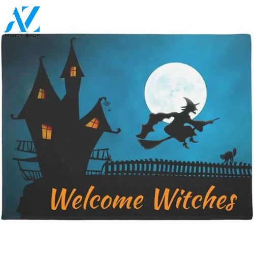 Welcome Witches Halloween Doormat Indoor and Outdoor Mat Entrance Rug Funny Home Decor Closing Gift Gift for Friend Family Gift Idea