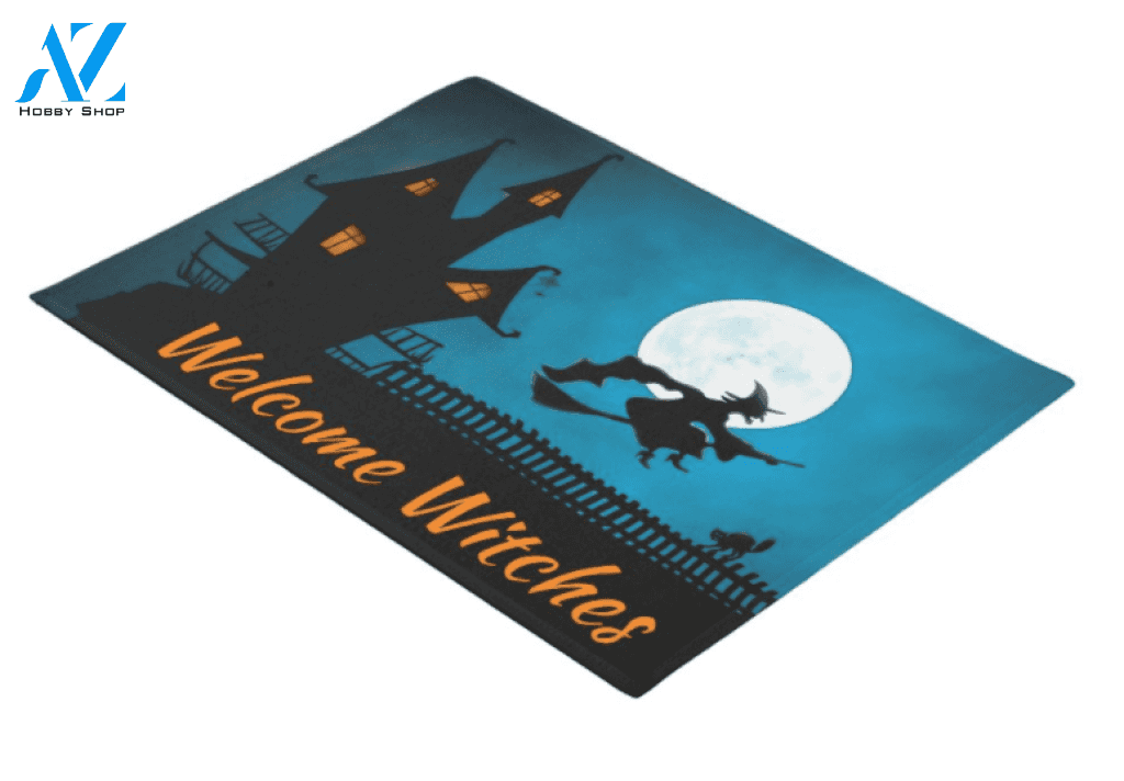 Welcome Witches Halloween Doormat Indoor and Outdoor Mat Entrance Rug Funny Home Decor Closing Gift Gift for Friend Idea