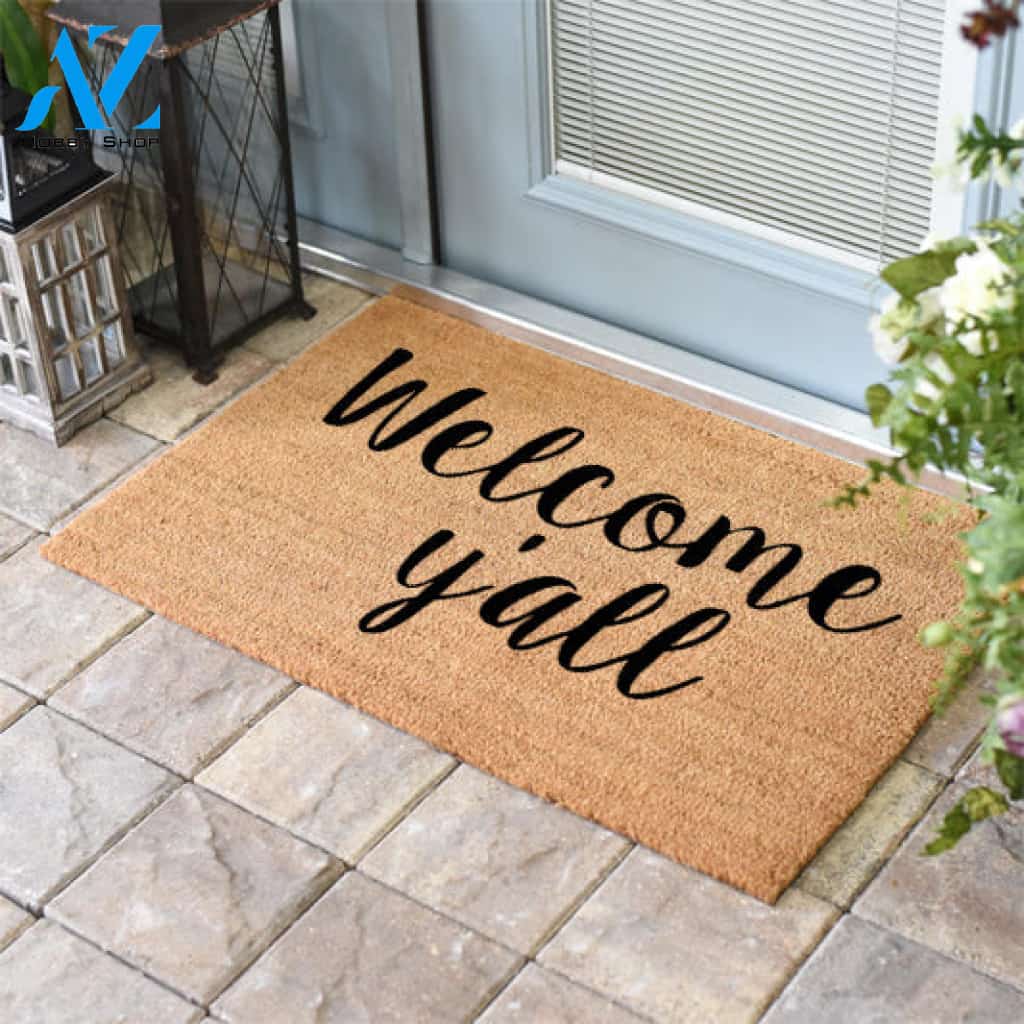 Welcome, Y'all Coir Doormat
