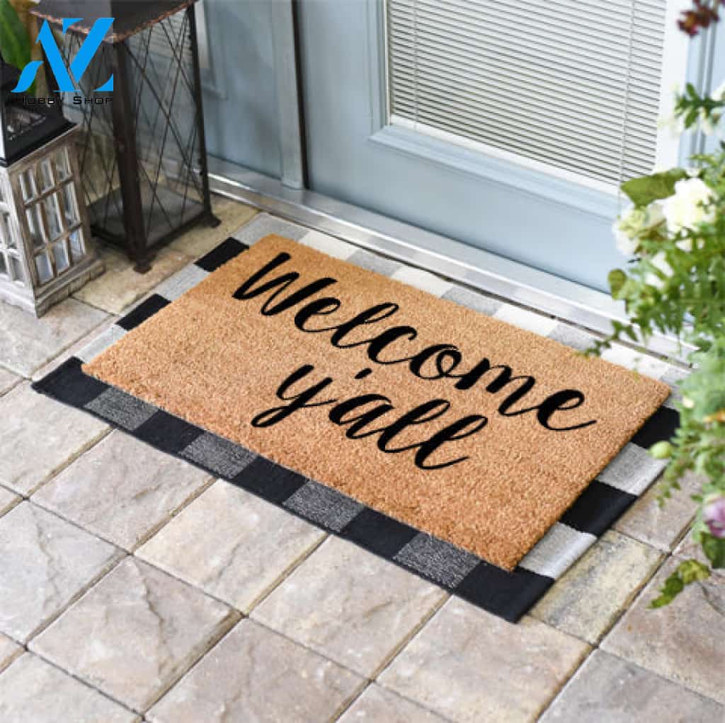 Welcome, Y'all Coir Doormat