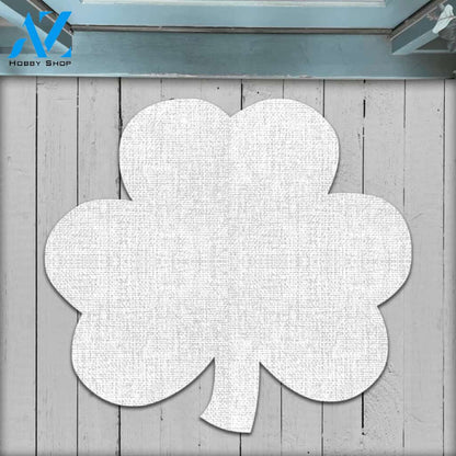 Welcome You Are Our Lucky Charm - Personalized Shamrock Shaped Doormat