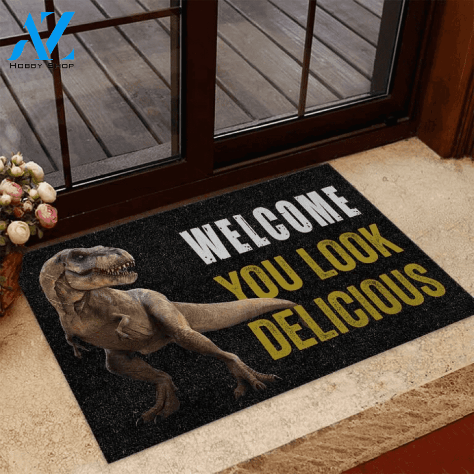 Welcome You Look Delicious Dinosaur Doormat | Welcome Mat | House Warming Gift