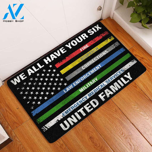 Well All Have Your Six United Family Doormat - US Flag | Welcome Mat | House Warming Gift | Christmas Gift Decor