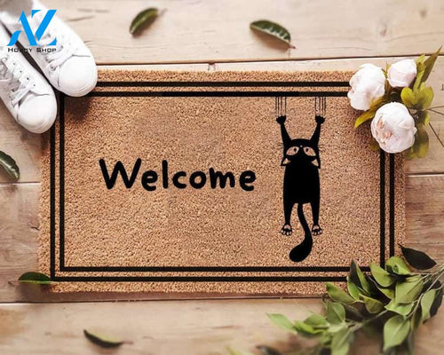Wellcom Cat Doormat Welcome Mat House Warming Gift Home Decor Gift for Cat Lovers Funny Doormat Gift Idea