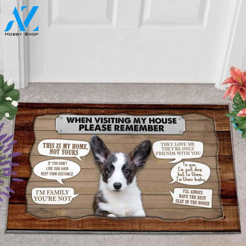 Welsh Corgi Baby Dog 3 Visiting My House Doormat