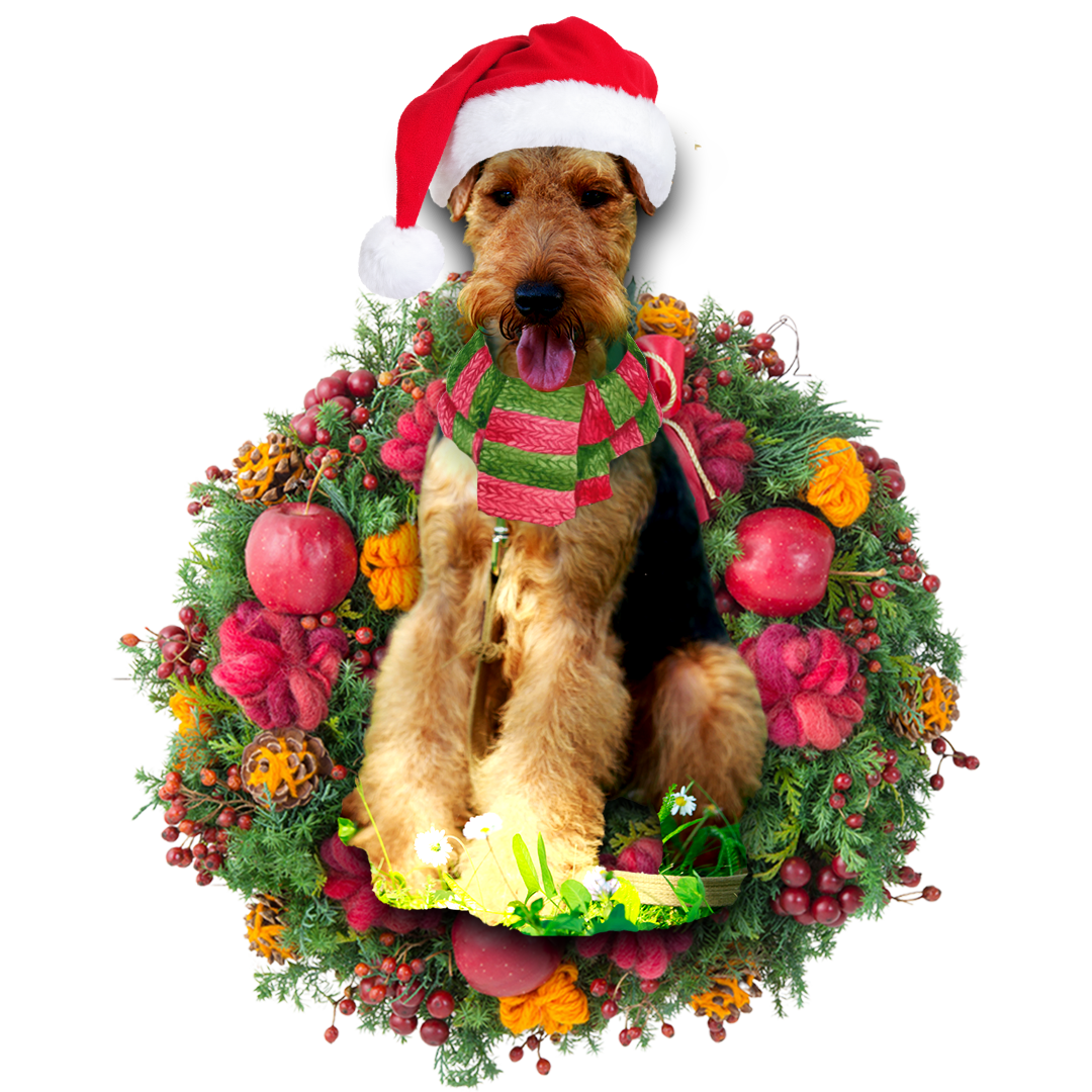 Godmerch- Ornament- Welsh Terrier Christmas Ornament, Happy Christmas Ornament, Car Ornament