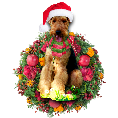 Godmerch- Ornament- Welsh Terrier Christmas Ornament, Happy Christmas Ornament, Car Ornament