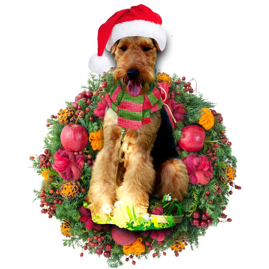 Godmerch- Ornament- Welsh Terrier Christmas Ornament, Happy Christmas Ornament, Car Ornament