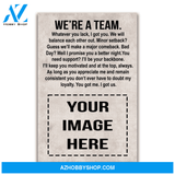 We're A Team - Baseball Custom Canvas With Photo