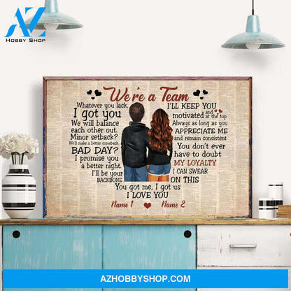 We're A Team, Couple Custom Canvas & Poster, Gift For Couples/Partner