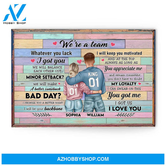 We're A Team, Couple Custom Poster/Canvas, Gift For Couple