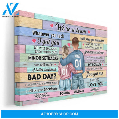 We're A Team, Couple Custom Poster/Canvas, Gift For Couple