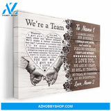 We're A Team, Family Custom Canvas, Gift For Couple, Partner, Anniversary Gift