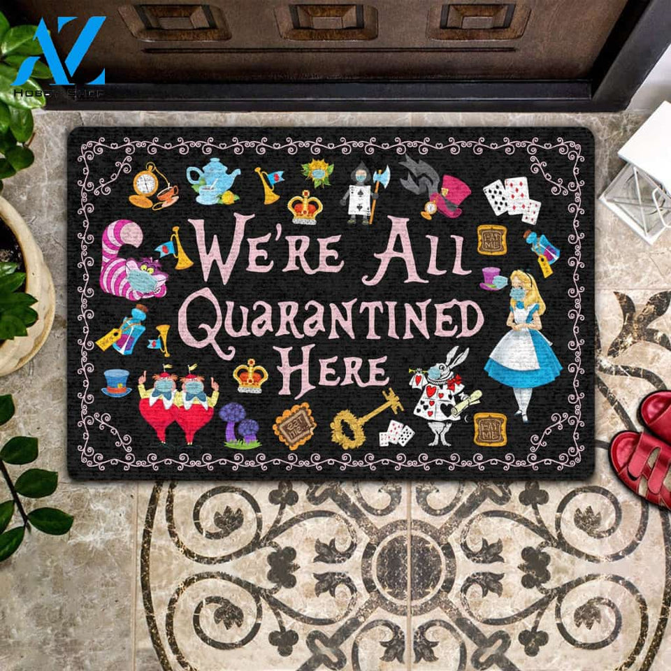 We're All Quarantined Here Doormat Welcome Mat House Warming Gift Home Decor Funny Doormat Gift Idea