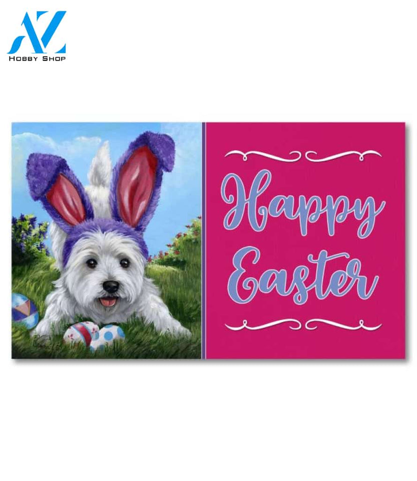 West Highland Easter Bunny Doormat - 18" x 30"