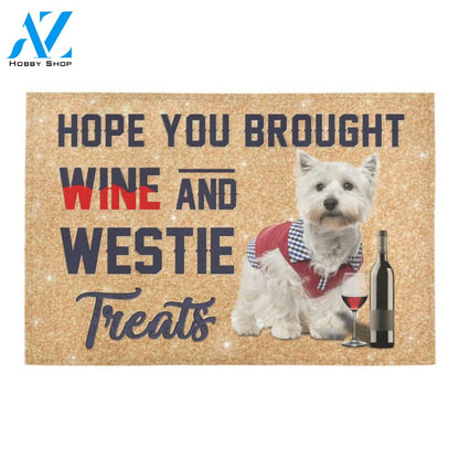 Westie And Wine Doormat Indoor And Outdoor Mat Entrance Rug Sweet Home Decor Housewarming Gift Gift For Friend Family Stem Feminist