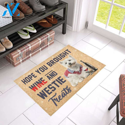 Westie And Wine Doormat Indoor And Outdoor Mat Entrance Rug Sweet Home Decor Housewarming Gift Gift For Friend Family Stem Feminist