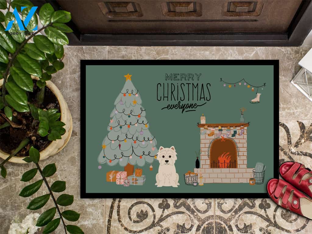 Westie Christmas Everyone Doormat Indoor And Outdoor Mat Entrance Rug Sweet Home Decor Housewarming Gift Gift Friend Family Christmas Holiday
