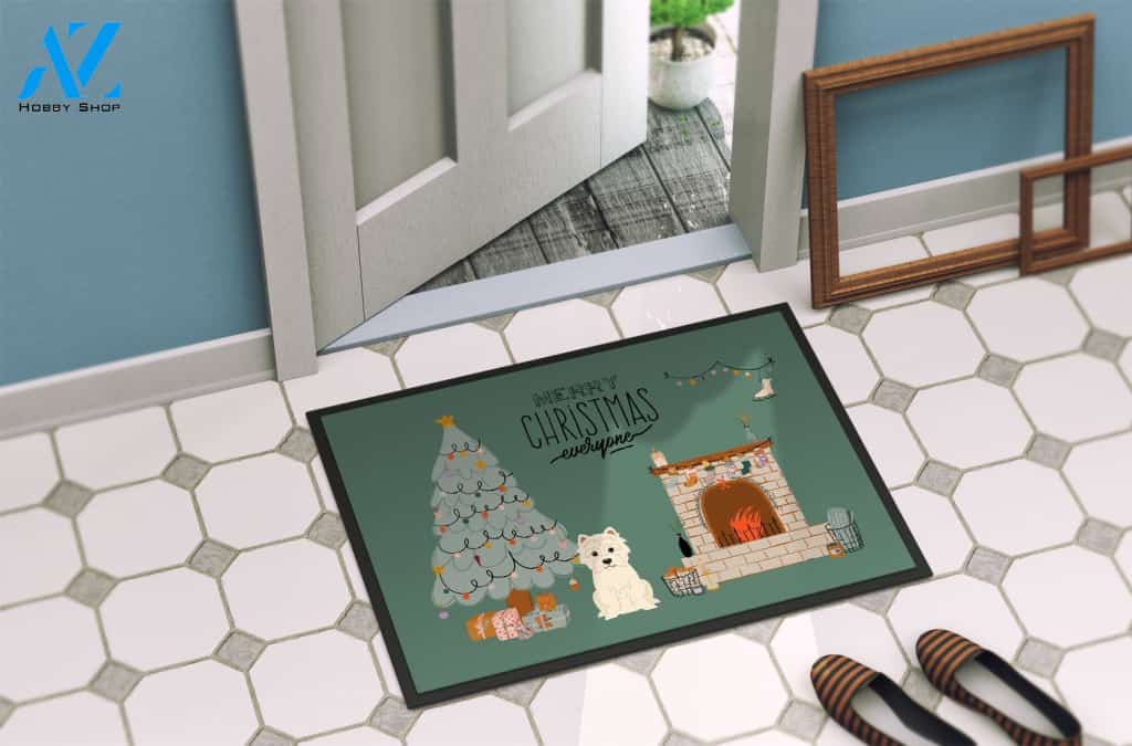 Westie Christmas Everyone Doormat Indoor And Outdoor Mat Entrance Rug Sweet Home Decor Housewarming Gift Gift Friend Family Christmas Holiday