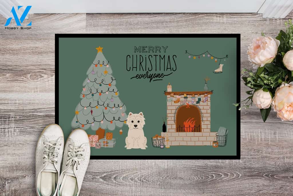 Westie Christmas Everyone Doormat Indoor And Outdoor Mat Entrance Rug Sweet Home Decor Housewarming Gift Gift Friend Family Christmas Holiday