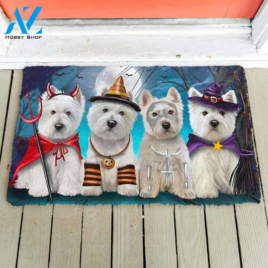 Westie Dog Halloweenn Funny Doormat Gift For Dog Lovers Birthday Gift Home Decor Warm House Gift Welcome Mat Halloween Decor