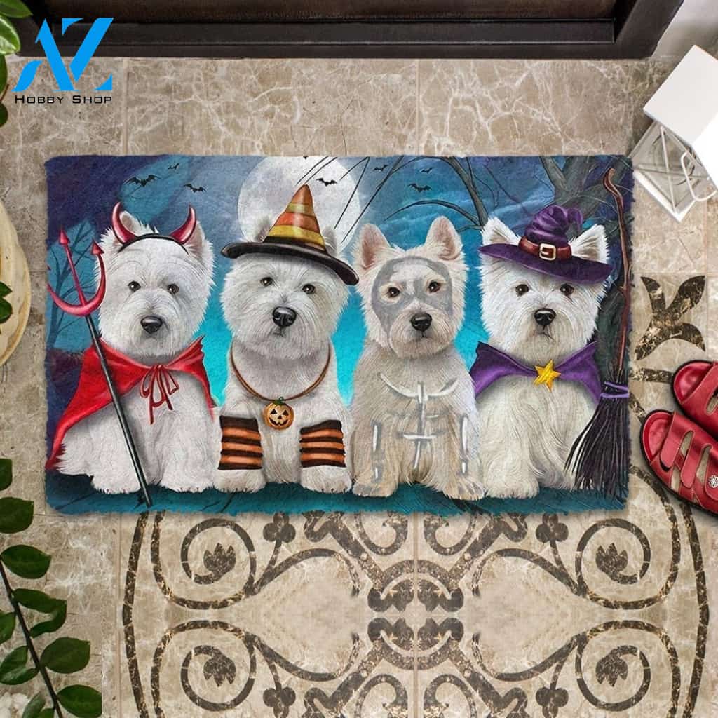 Westie Dog Halloweenn Funny Doormat Gift For Dog Lovers Birthday Gift Home Decor Warm House Gift Welcome Mat Halloween Decor