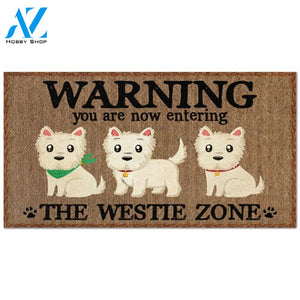 Westie Dog Zone Welcome Doormat, Warning Animal Zone Doormat Welcome Mat House Warming Gift Home Decor Gift For Dog Lovers Funny Doormat Gift Idea
