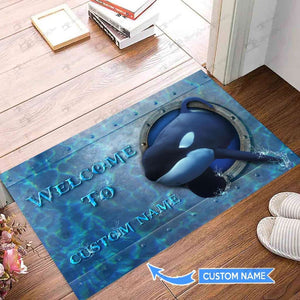 Whale Personalized Custom Name Doormat Welcome Mat
