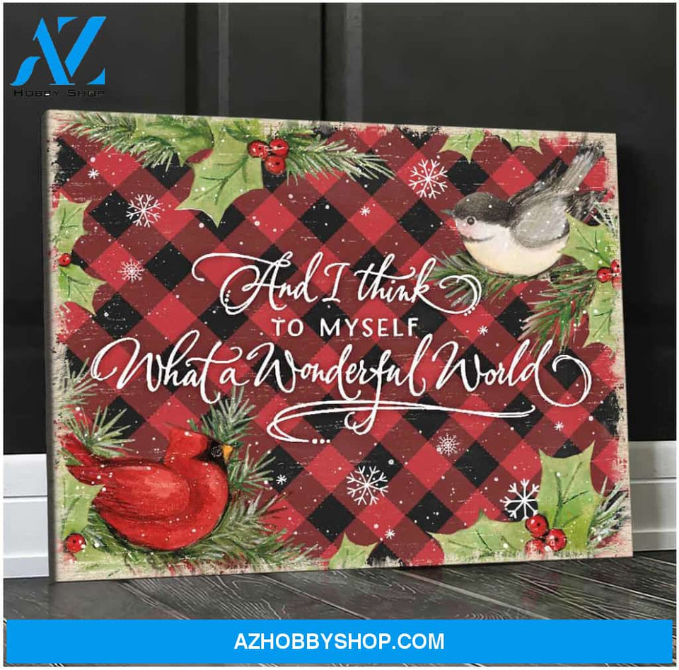 What A Wonderful Word Cardinal Birds Canvas Wall Art