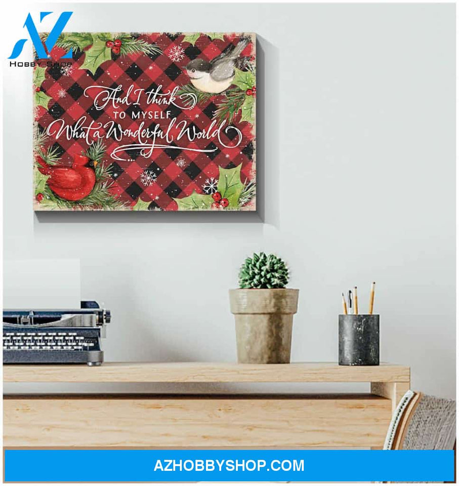 What A Wonderful Word Cardinal Birds Canvas Wall Art