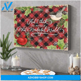 What A Wonderful Word Cardinal Birds Canvas Wall Art