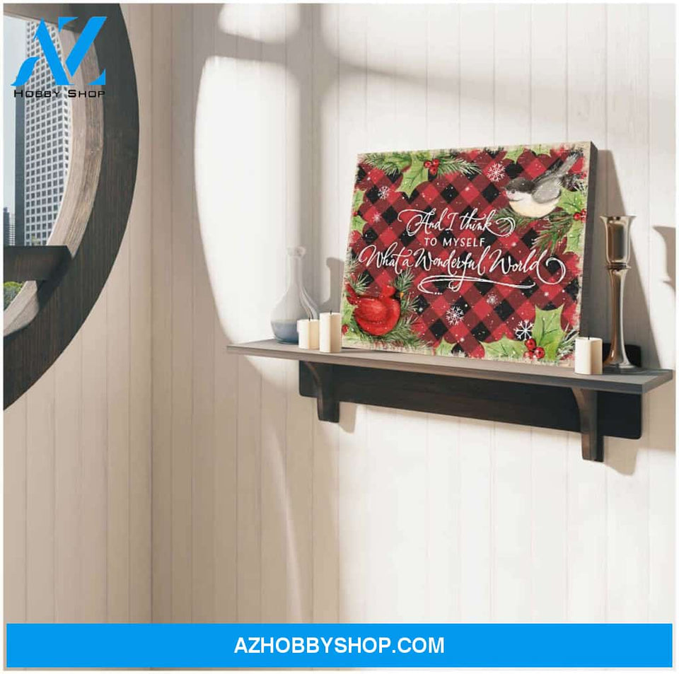 What A Wonderful Word Cardinal Birds Canvas Wall Art