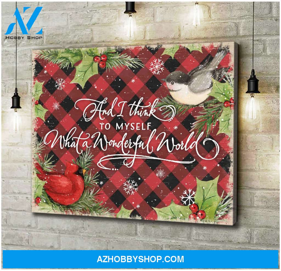 What A Wonderful Word Cardinal Birds Canvas Wall Art