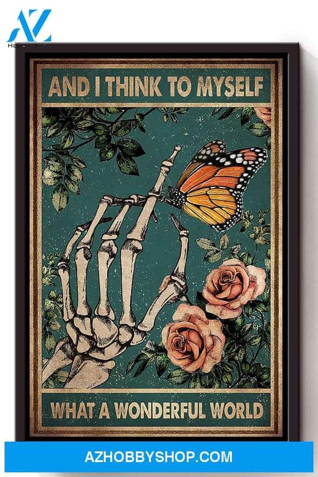 What A Wonderful World Canvas And Poster, Wall Decor Visual Art, Halloween Gift, Happy Halloween 1