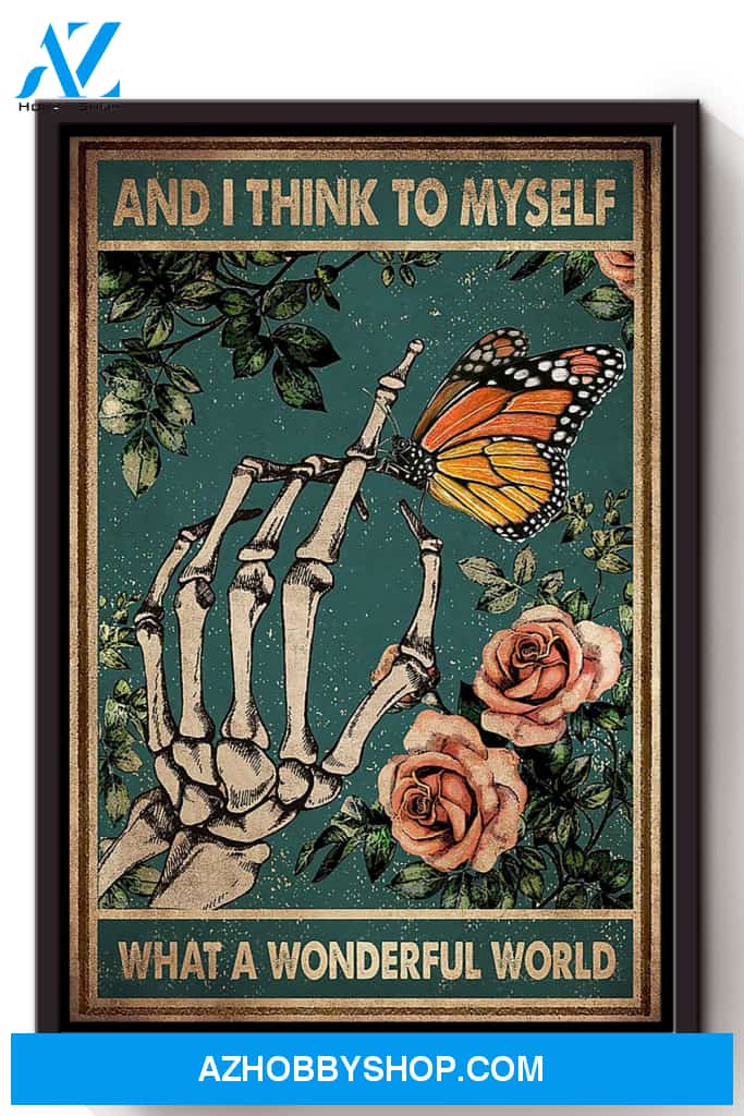 What A Wonderful World Canvas And Poster, Wall Decor Visual Art, Halloween Gift, Happy Halloween 1