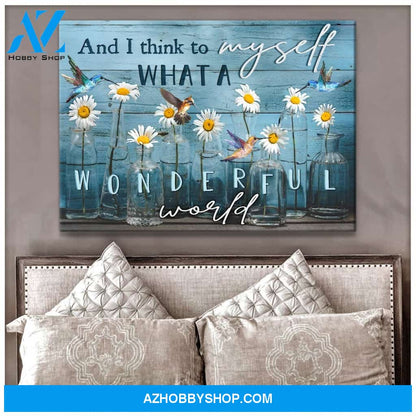 What a wonderful world Hummingbird Canvas Wall Art, Wall Decor Visual Art