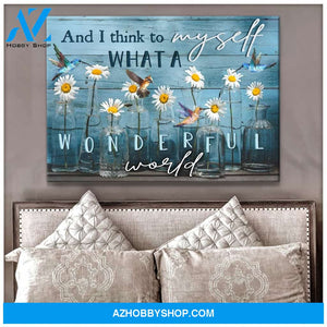 What a wonderful world Hummingbird Canvas Wall Art, Wall Decor Visual Art