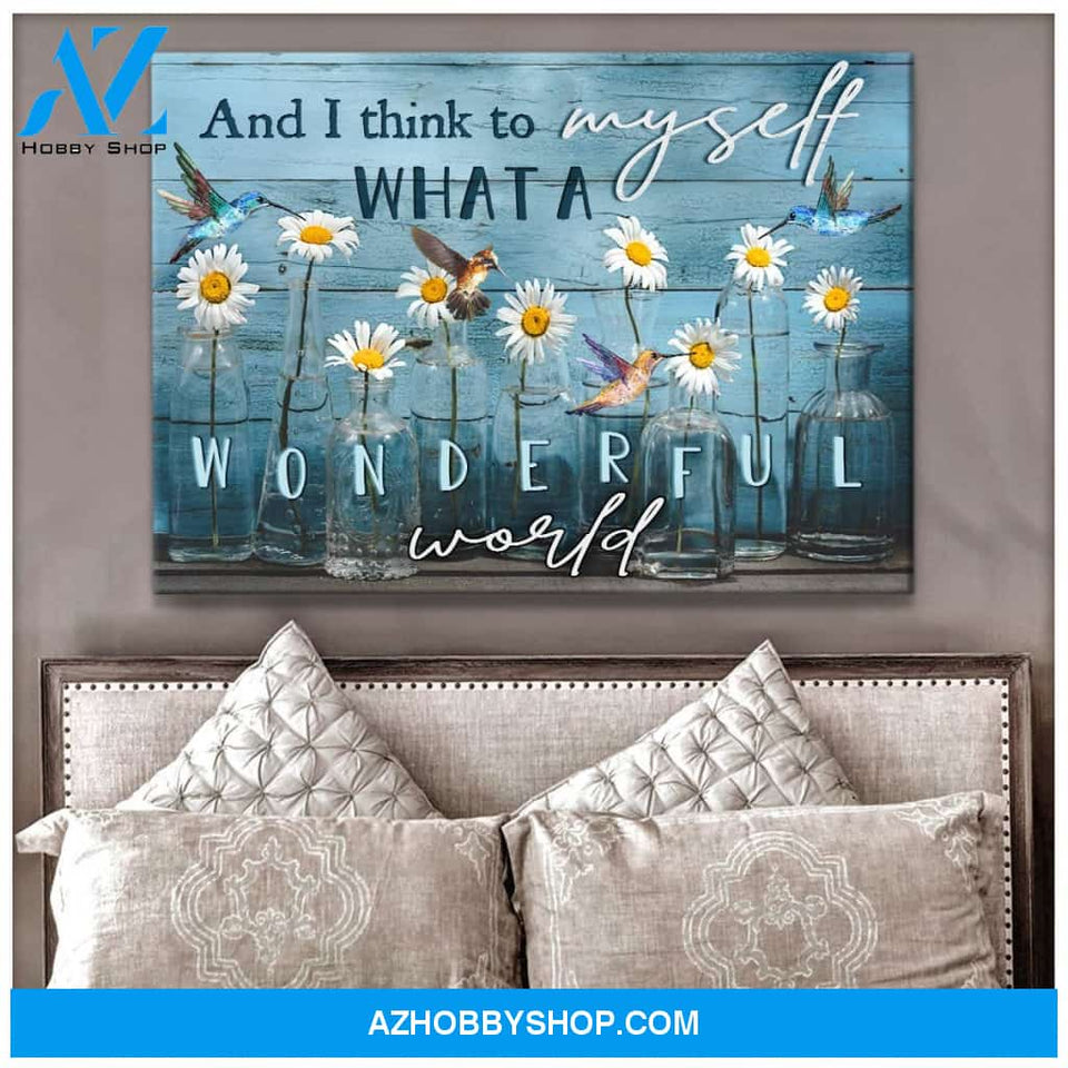 What a wonderful world Hummingbird Canvas Wall Art, Wall Decor Visual Art