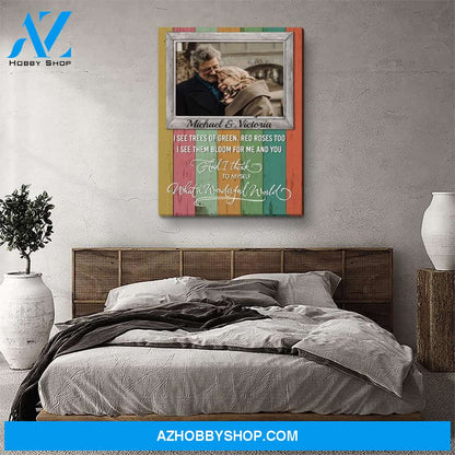 What A Wonderful World - Personalized Custom Photo Canvas