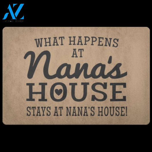 What Happens At NANA'S HOUSE Doormat Gift For Nana, Gift For Grandparents Day Birthday Gift Home Decor Warm House Gift Welcome Mat