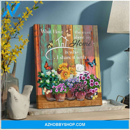 Eviral Store Top 10 Beautiful Flowers And Butterfly Canvas What I Love The Most About My Home Family Wall Art Decor – Butterfly Canvas Print Wall Art