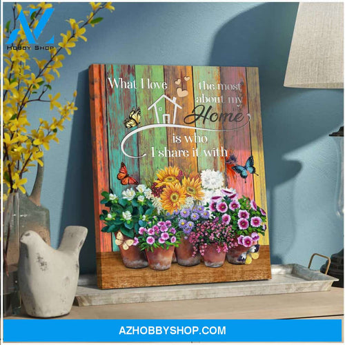 Eviral Store Top 10 Beautiful Flowers And Butterfly Canvas What I Love The Most About My Home Family Wall Art Decor – Butterfly Canvas Print Wall Art