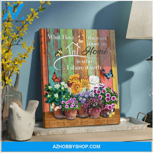 Eviral Store Top 10 Beautiful Flowers And Butterfly Canvas What I Love The Most About My Home Family Wall Art Decor – Butterfly Canvas Print Wall Art