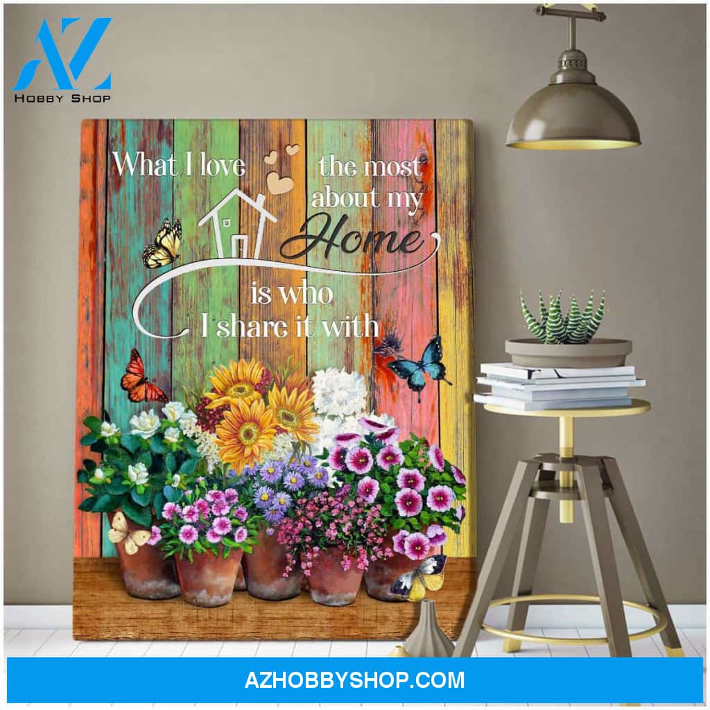 Eviral Store Top 10 Beautiful Flowers And Butterfly Canvas What I Love The Most About My Home Family Wall Art Decor – Butterfly Canvas Print Wall Art
