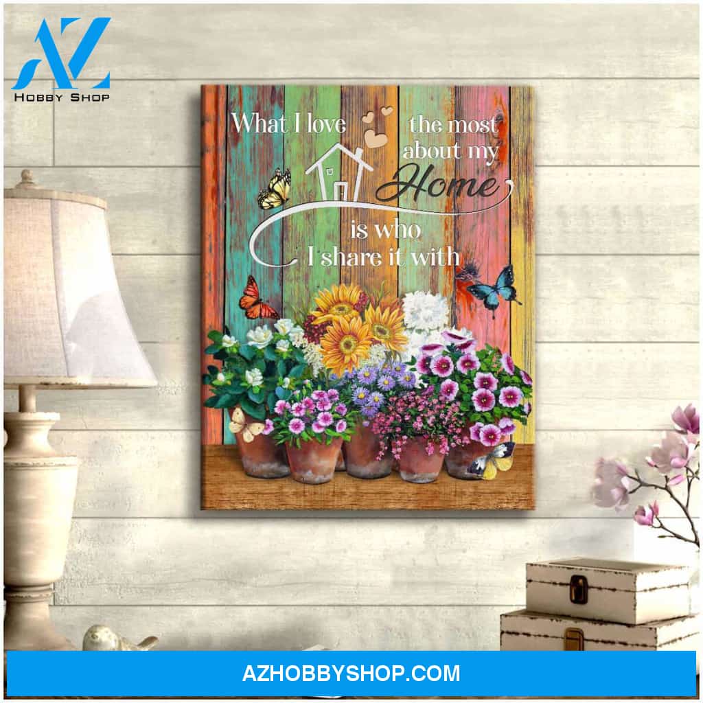 Eviral Store Top 10 Beautiful Flowers And Butterfly Canvas What I Love The Most About My Home Family Wall Art Decor – Butterfly Canvas Print Wall Art