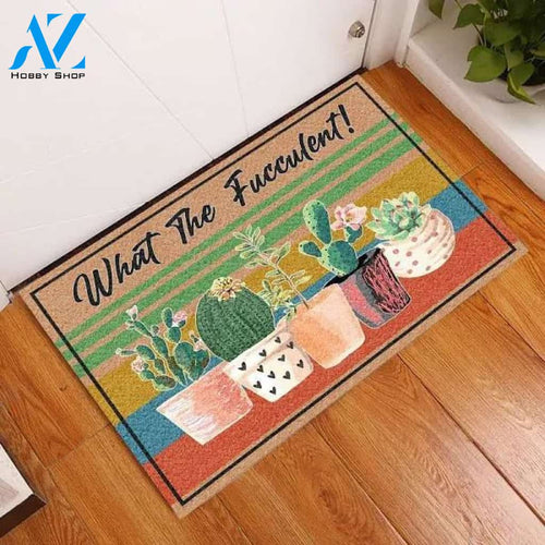 Personalized Name Family House What The Fucculent Cactus Colourful Garden Flower Doormat Indoor And Outdoor Mat Entrance Rug Sweet Home Decor Closing Gift Gift For Friend Family Flower Lovers Gift Idea