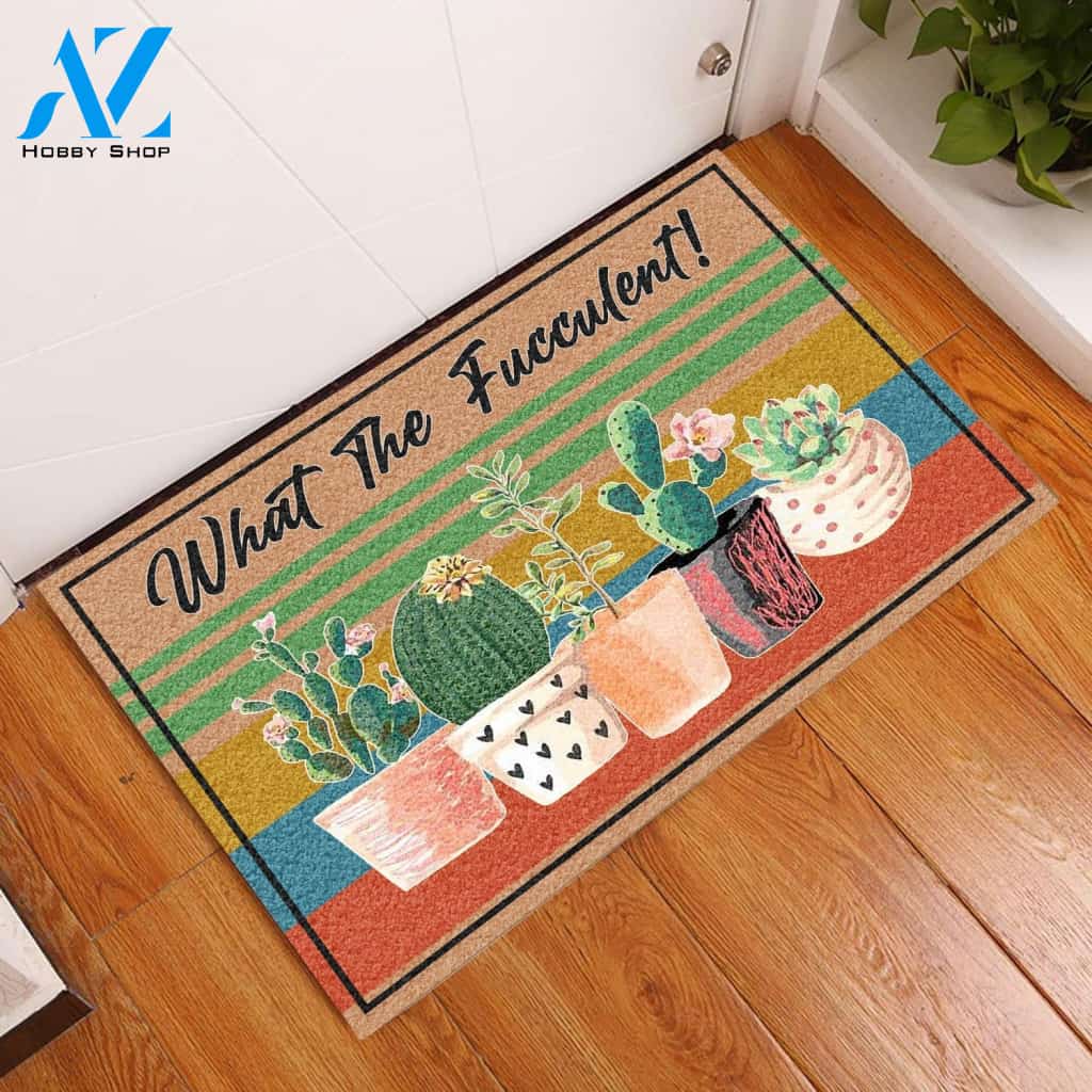 What The Fucculent Doormat Gift For Fucculent Lovers Gift For Friend & Family Birthday Gift Home Decor Warm House Gift Welcome Mat